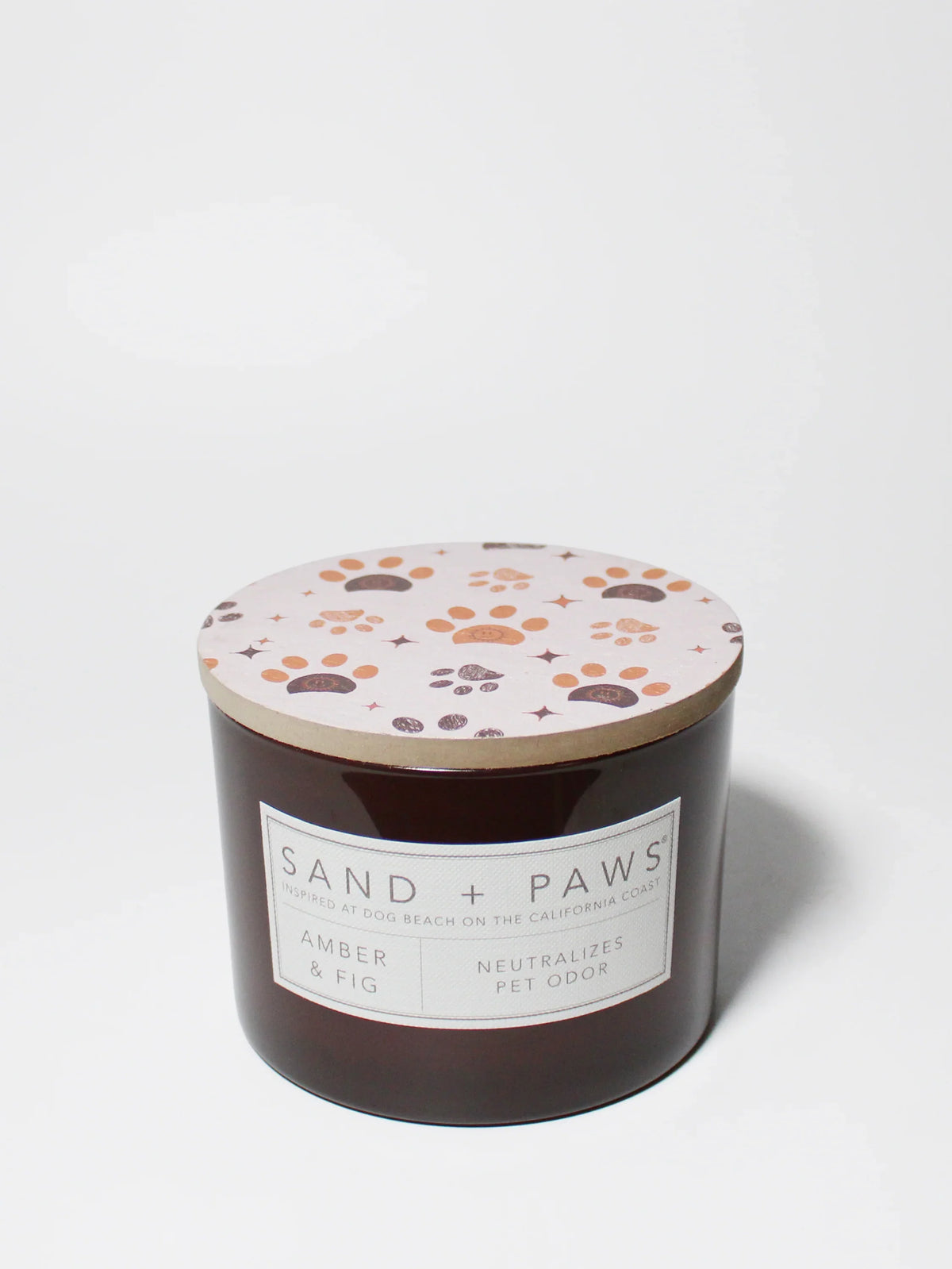 Sand + Paws Amber & Fig 12 oz scented candle